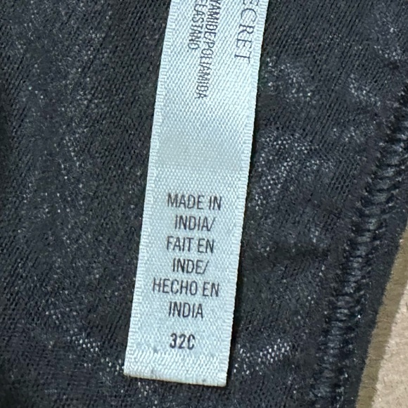 VICTORIAS SECRET SPORT VSX 32C GRAY SPORTS BRA HIGH IMPACT ZIP FRONT BLACK 32 C - Picture 5 of 6